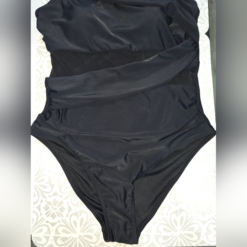 NWT One Shoulder Black Swimsuit | Size: XL - Picture 5 of 11